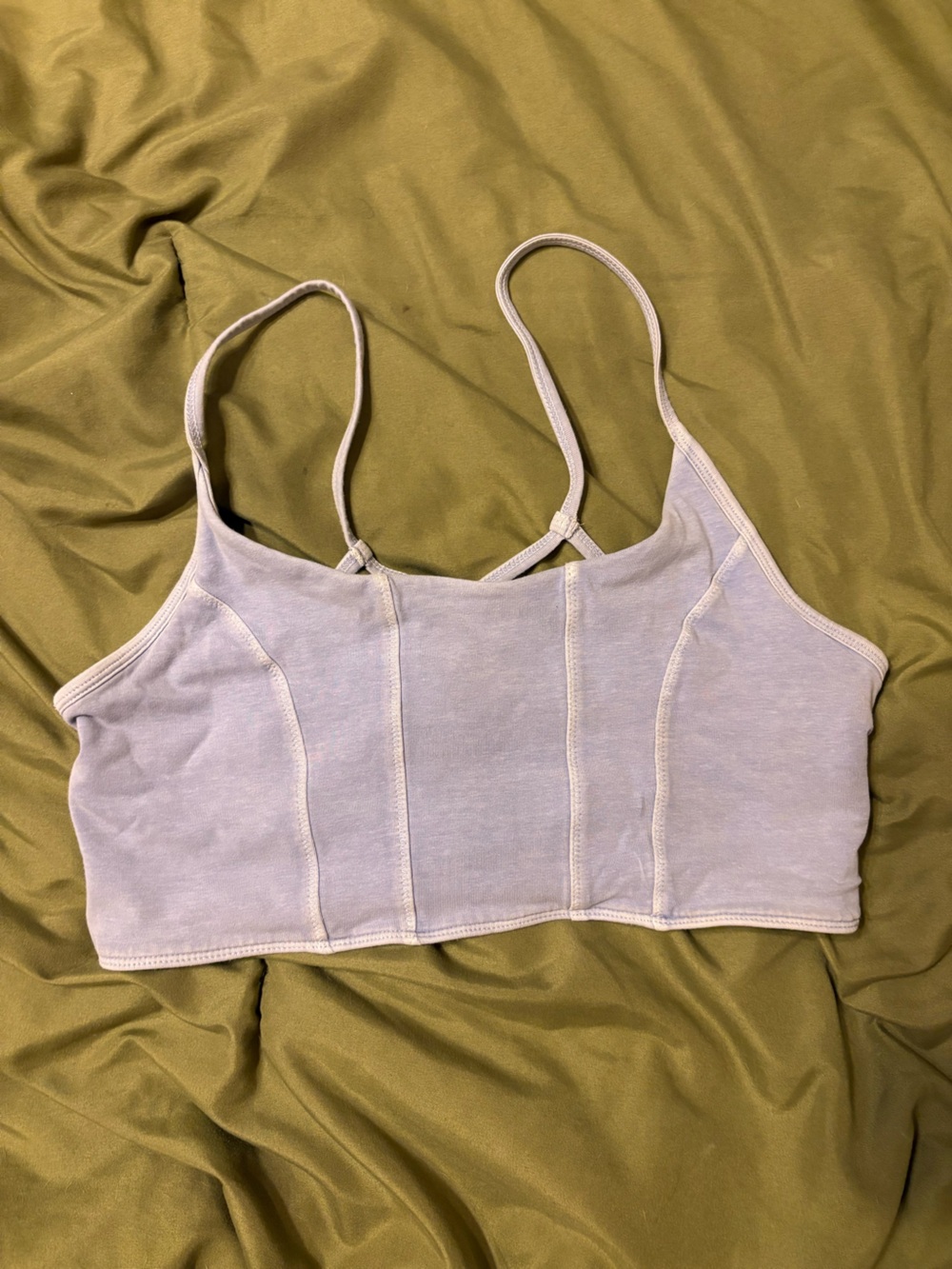 Forever 21 Pale Blue Seam-Detail Crop Bralette